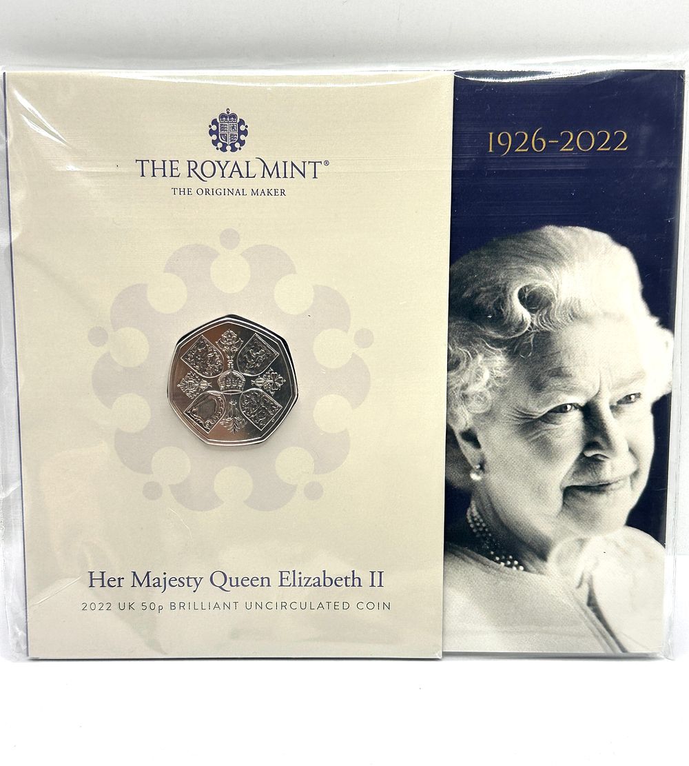 Lot 76: UK 2022 Queen Elizabeth II Memorial 50p Brilliant Uncirculated Coin