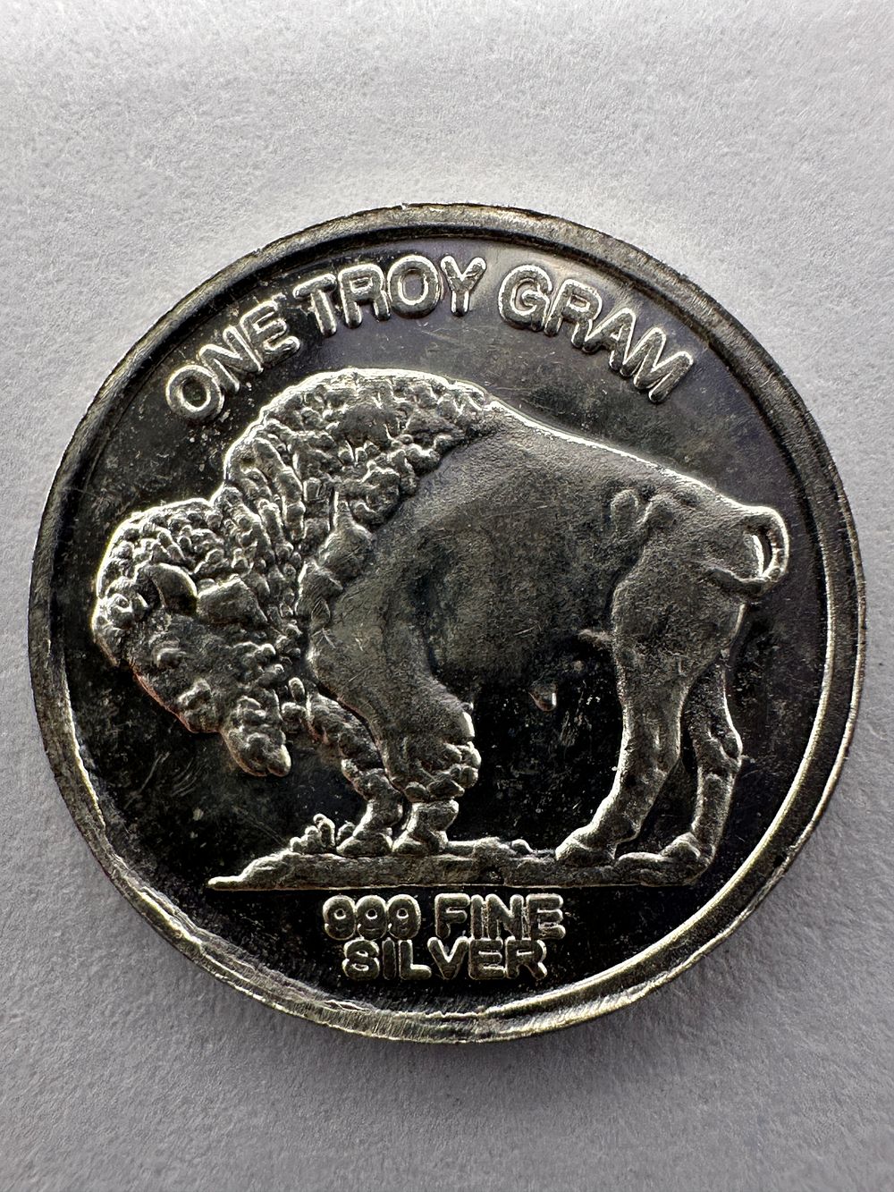 Lot 89: RM Buffalo Design 999 Fine Silver One Troy Gram Round