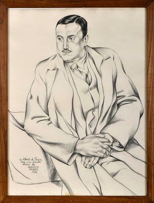 AUGUSTO GOMES - 1910-1976 Retrato do poeta Alberto de Serpa [Esteves de Oliveira] (1906-1992) 