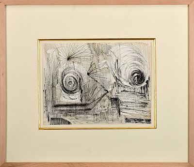 BERNARDO MARQUES - 1899-1962 Sem título, tinta da China sobre papel, integrou a exposição 