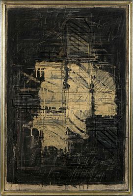 ANTÓNIO SENA - 1941-2024 Sem título, acrílico, pastel de óleo e grafite sobre tela, assinado e 