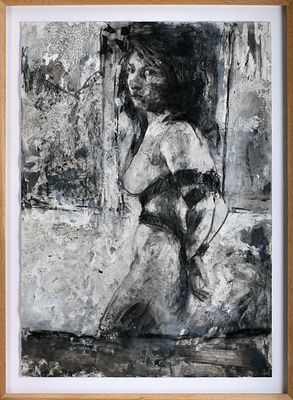 JOÃO JACINTO - NASC. 1966 Sem título (2015), carvão, óleo, acrílico, spray e aguada sobre papel 