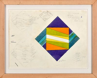 JORGE PINHEIRO - NASC. 1931 Sem título, técnica mista sobre papel, assinada, obra reproduzida 