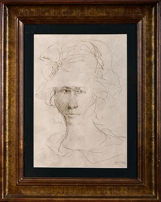 JORGE PINHEIRO - NASC. 1931 Sem título, tinta da China sobre papel, assinada e datada de 1984 