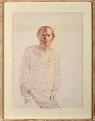 JORGE PINHEIRO - NASC. 1931 Sem título, lápis de cor sobre papel, assinado e datado de 1983 