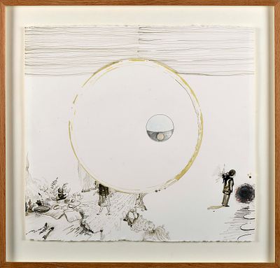 JORGE QUEIROZ - NASC. 1966 Sem título (2003), técnica mista sobre papel, obra reproduzida em 