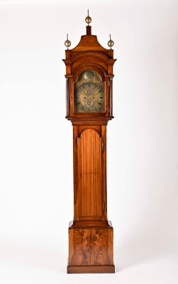 A Long Case Clock,. George III (1760-1820) mahogany and mahogany veneered case with brass mounts 