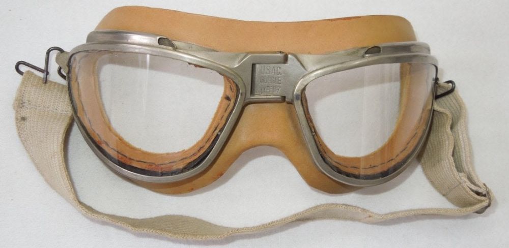 Lot 38: WWII USAAF Flying Goggles Type B-7 USAC