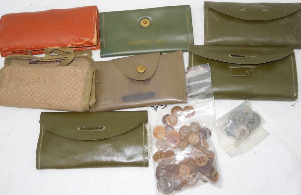 Lot 51: WWII Era Sewing Kits, Buttons and Needles Lot #2
