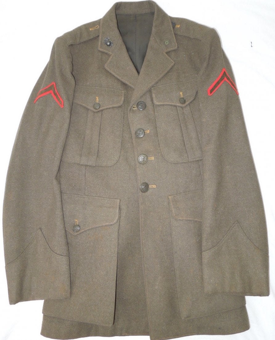 Lot 86A: WWII Named USMC Battle of Okinawa AWS-6 Uniform Jacket