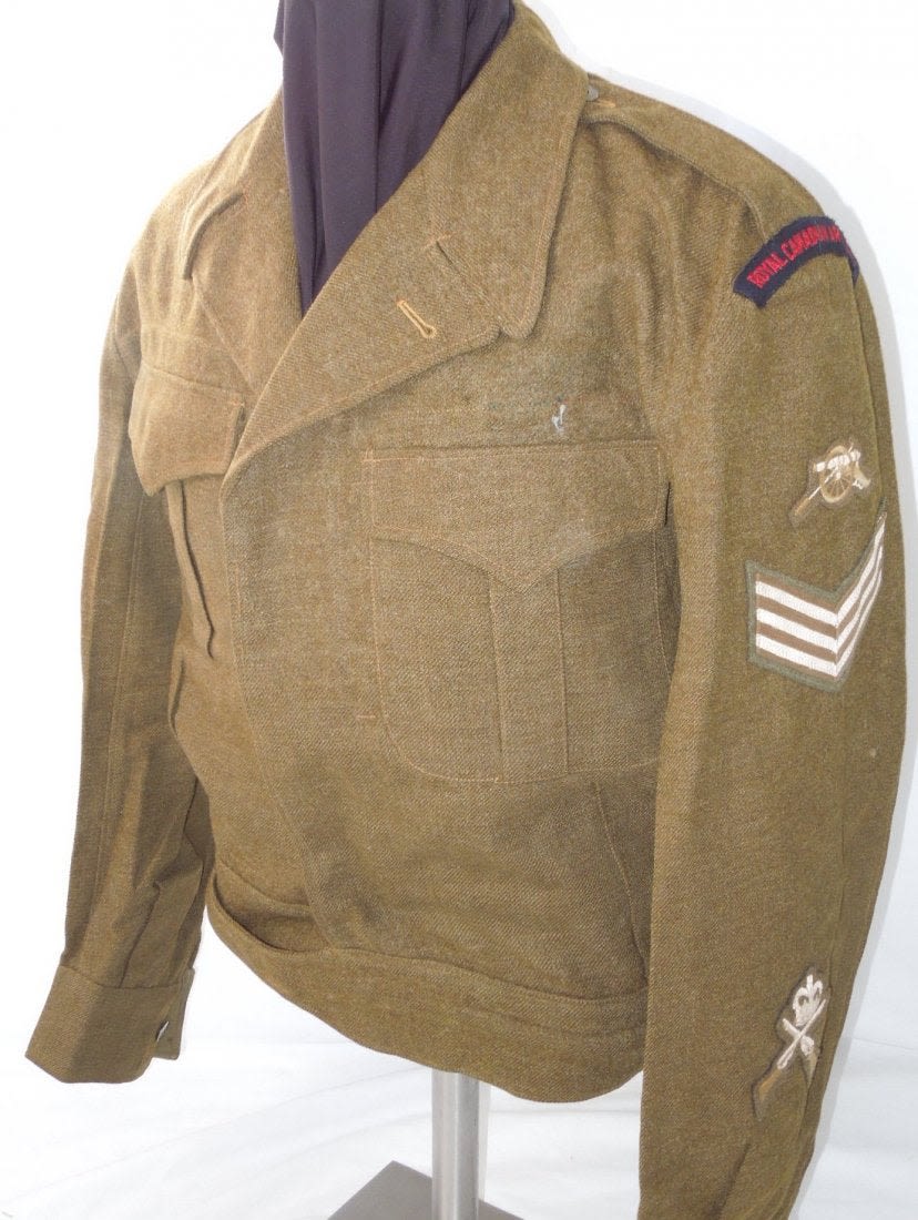 Lot 93: Korean War Royal Canadian Artillery Battle Dress Jacket