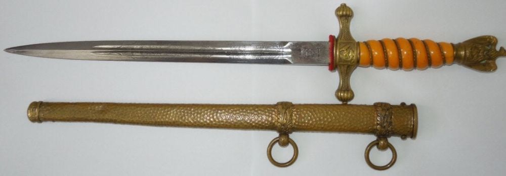 Lot 100B: WWII German Navy Officer Dagger by WKC