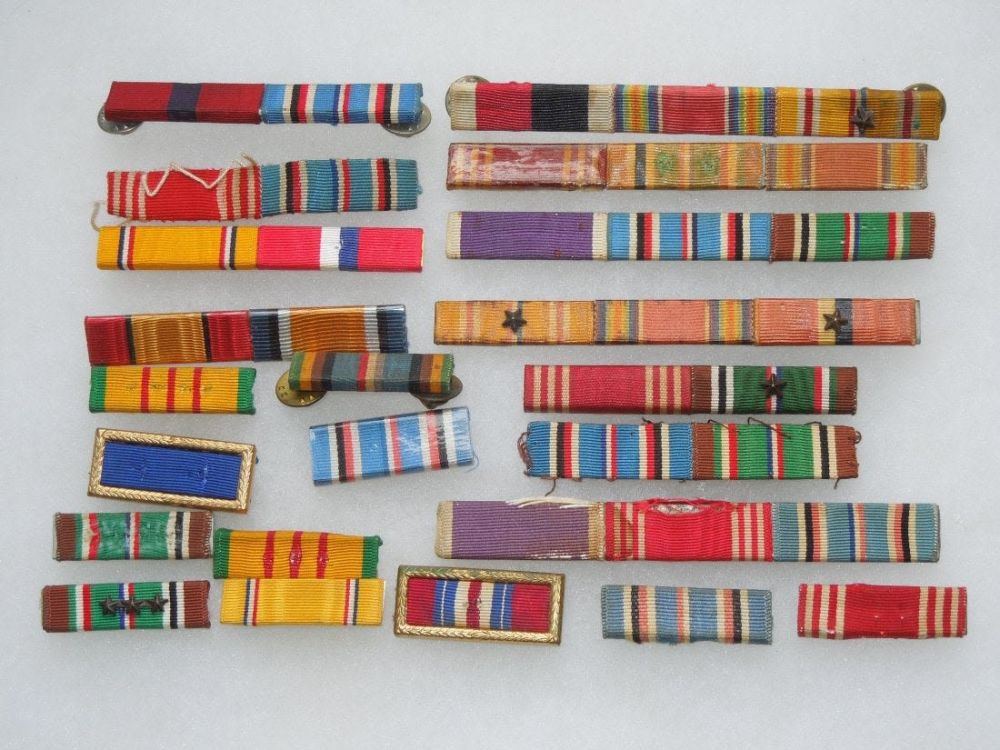 Lot 103: WWII - Vietnam Lot of US Military Ribbon Bars