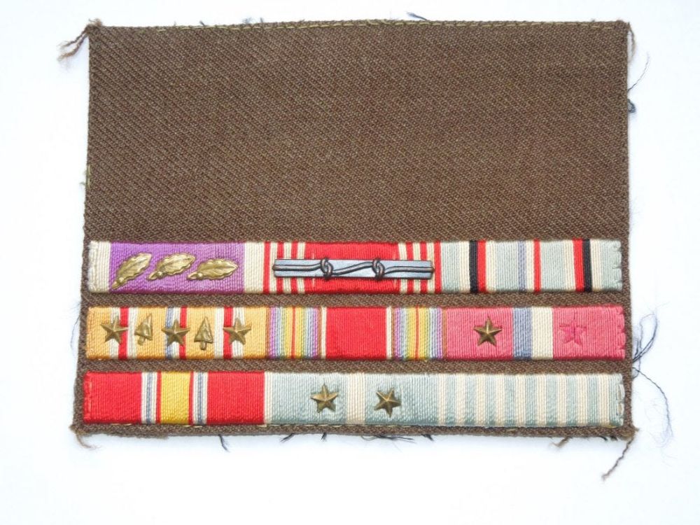 Lot 108: WWII Korean War Purple Heart Custom Ribbon Bar Invasion