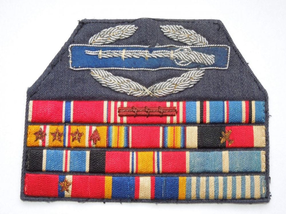 Lot 109: WWII - Korean War USAF CIB Bullion Custom Ribbon Bar