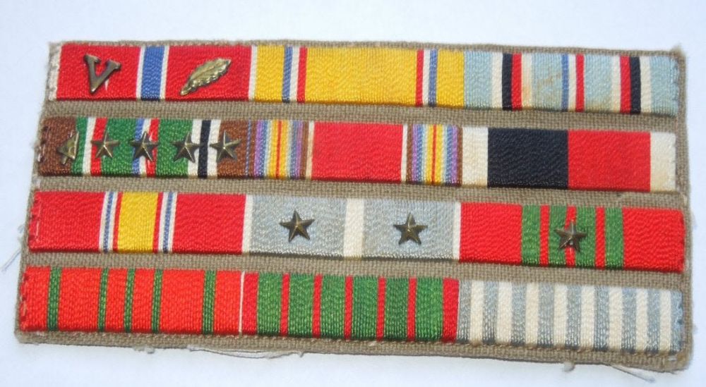 Lot 113: WWII - Korea Army Officer Croix de Guerre Ribbon Bar