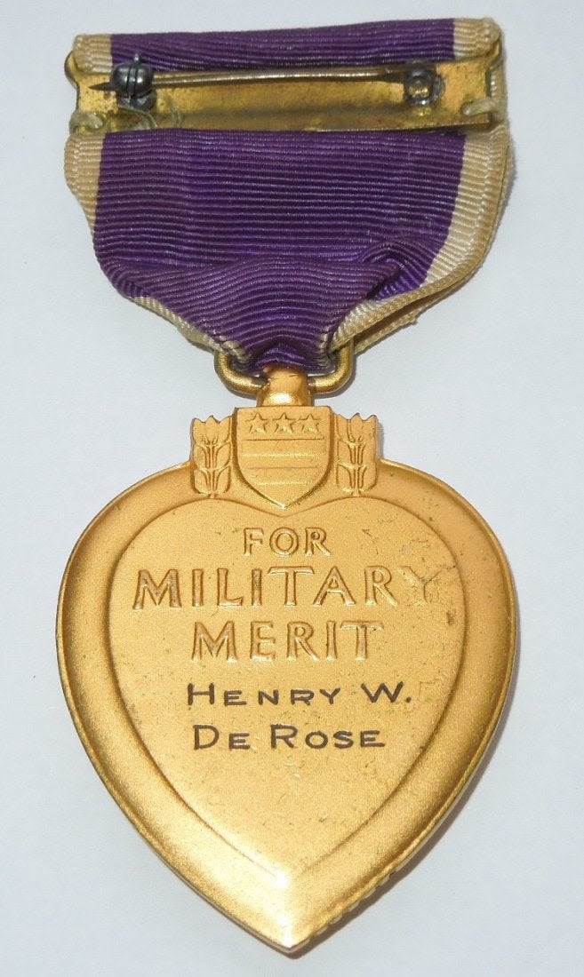 Lot 120D: WWII 1943 North Africa Hand Engraved Purple Heart Medal