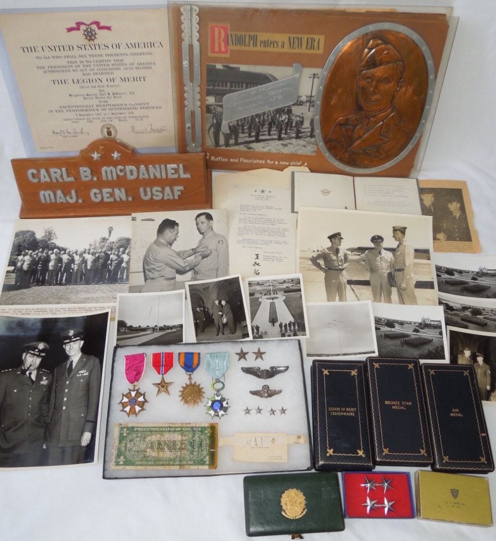 Lot 121: WWII 7th AAF General McDaniel Medal & Photo Group