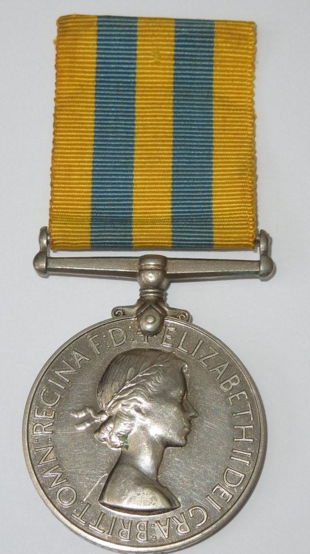 Lot 122B: Canadian Military Service Korean War Medal Named