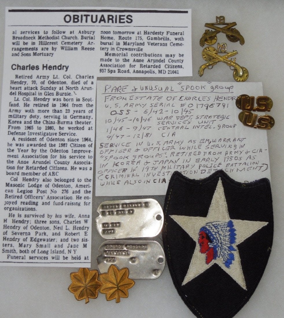 Lot 145: WWII OSS CIA Spy Dog Tags 2nd Division Military Police