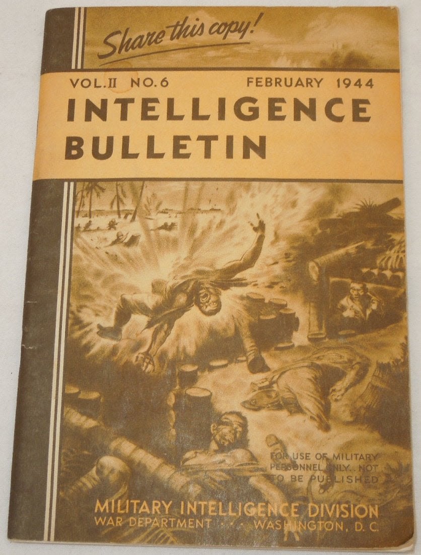 Lot 146B: WWII February 1944 Military Intelligence Bulletin Book