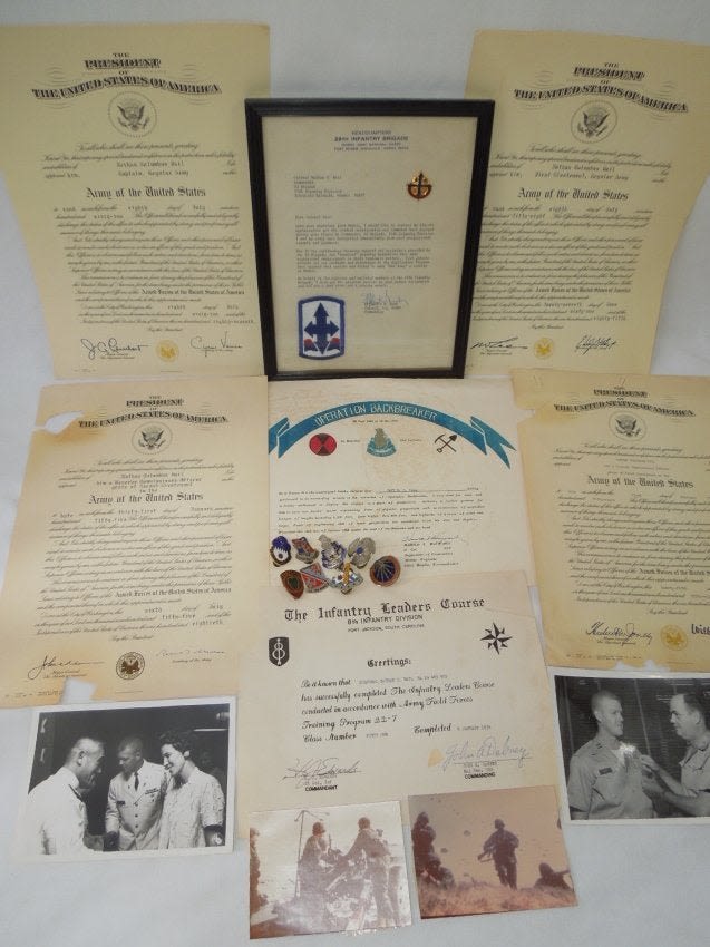 Lot 157: Army Brigadier General Vail Document Insignia Paper Lot