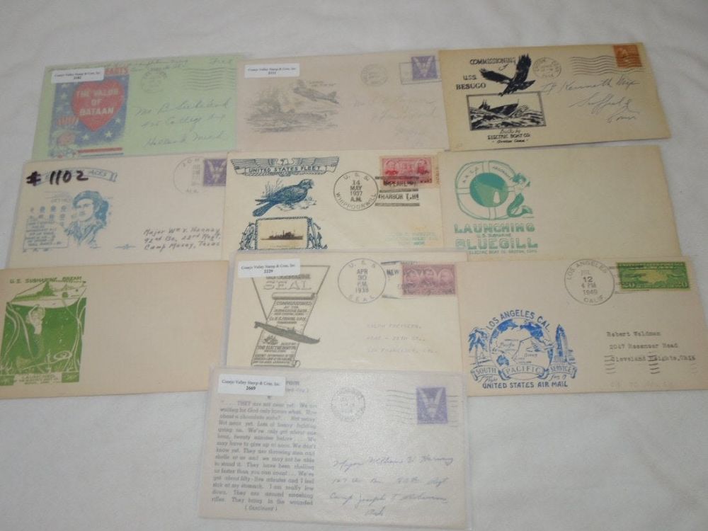 Lot 166: (10) WWII Era First Day & Postal Covers (FDC) Bataan