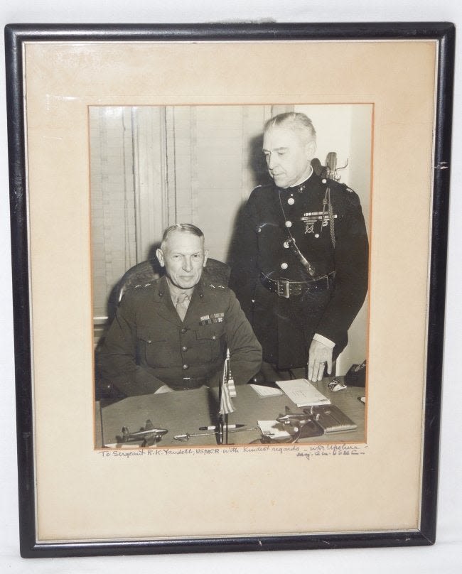Lot 176: MOH USMC General William Upshur Signed Photo