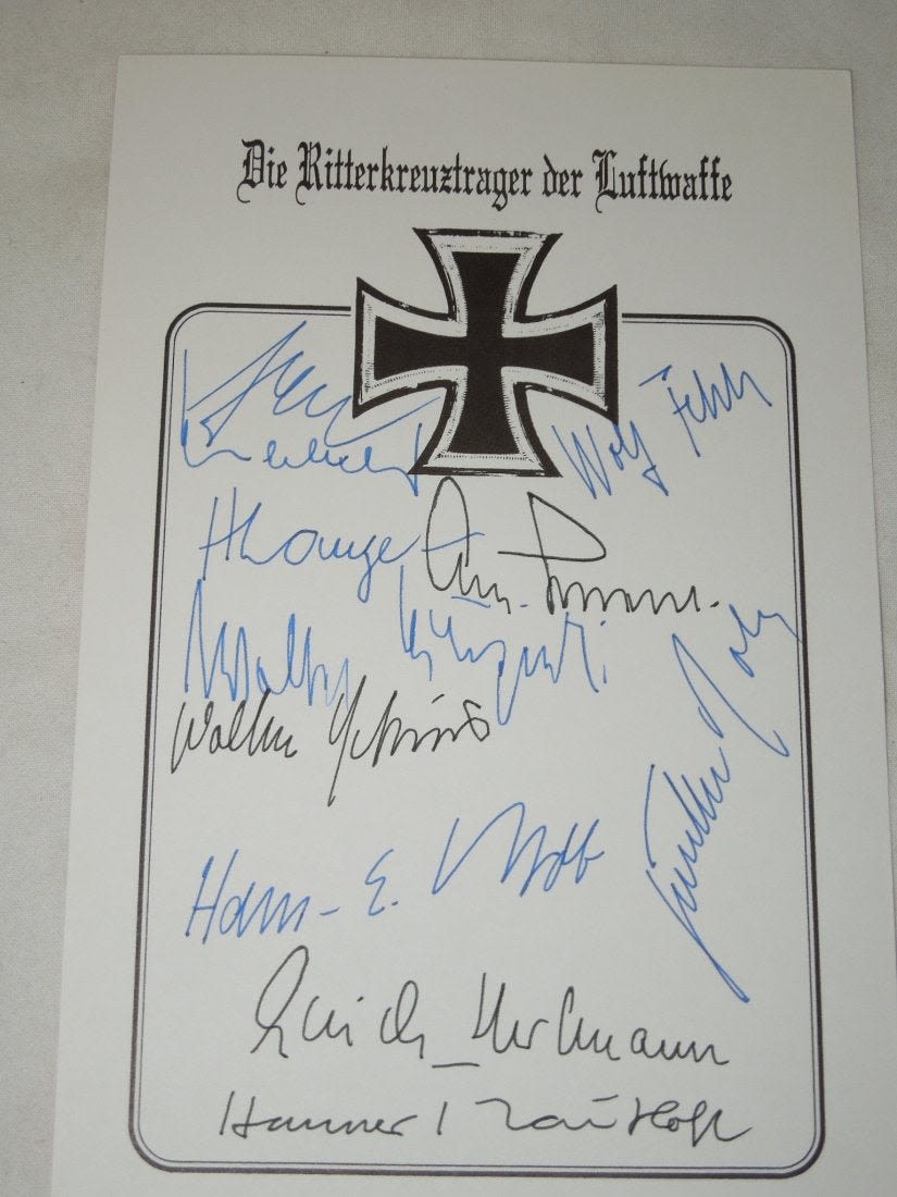 Lot 195A: WWII German Army Knights Cross Officer Signatures Lot