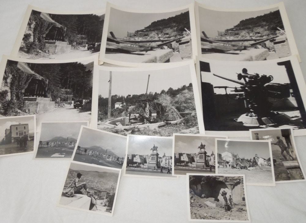Lot 201: Lot of WWII Italy Ruins German AA Guns Photos Trieste