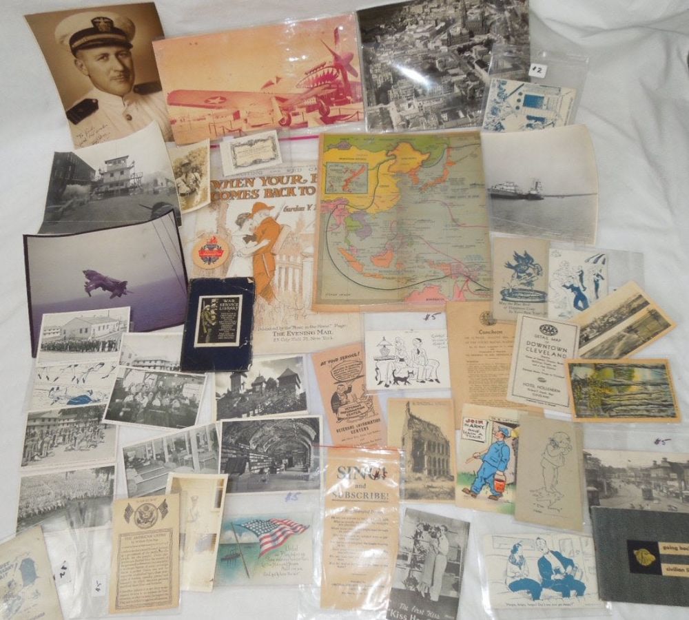 Lot 210: Army Navy Air Force Photos PC Booklets Etc Ephemera