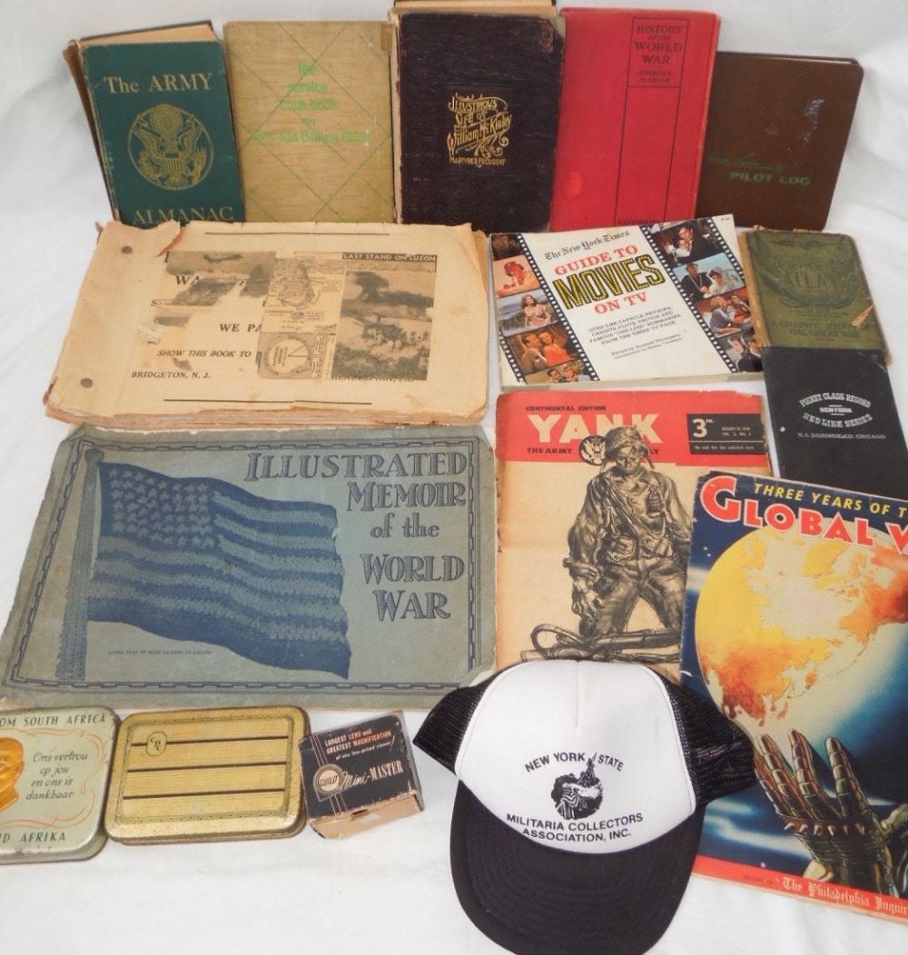 Lot 213: WWI WWII Books, Scrapbook Home Front Plus Lot
