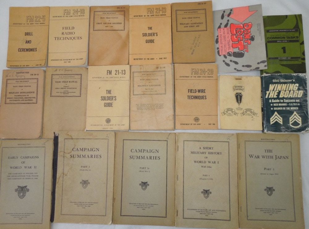 Lot 215: WWI WII & Later Technical Manuals History Books Map Lot