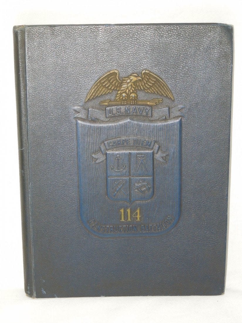 Lot 218A: WWII 114th Naval Construction Bn. Seabees Unit Book