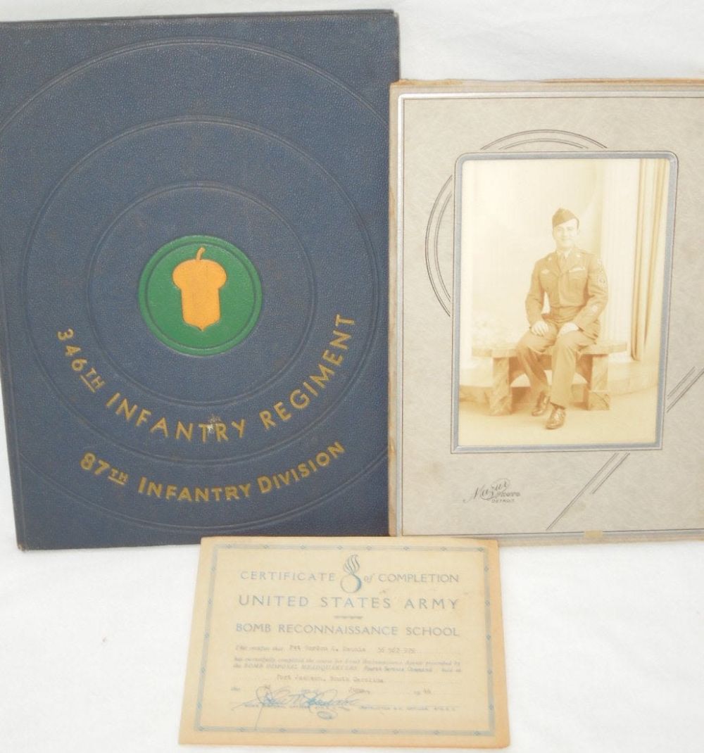Lot 219: WWII Army 87th Infantry Division 346th Reg Book Photo