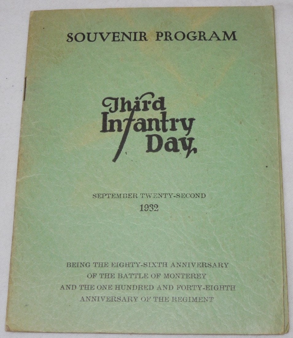 Lot 222: 1932 US Army Third 3rd Infantry Day Souvenir Program