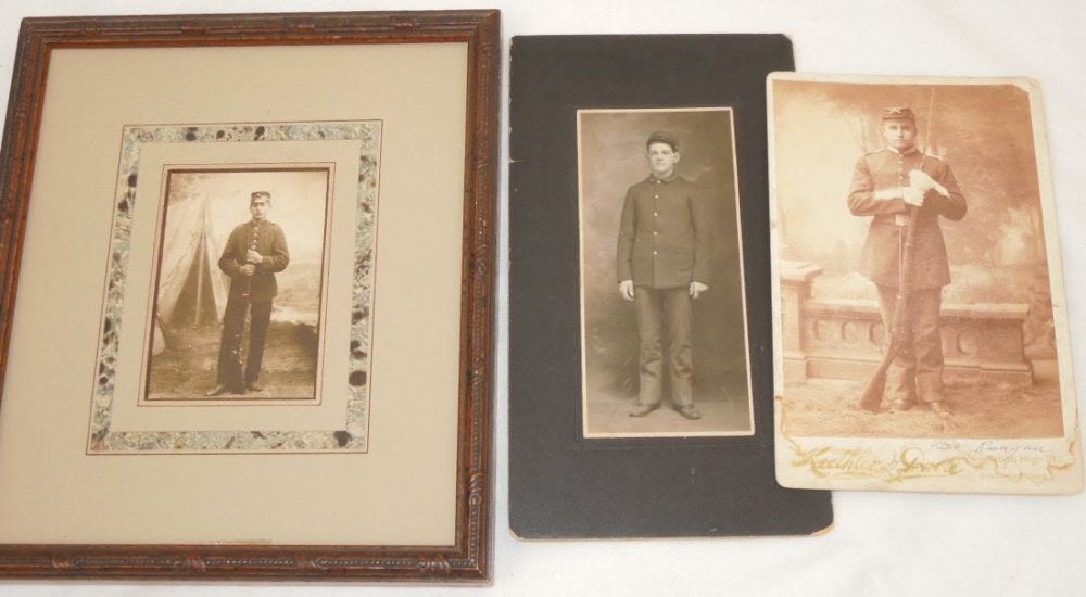 Lot 228: 1800s US Soldier Photos Cabinet Cards 3rd Ohio Vol. Inf