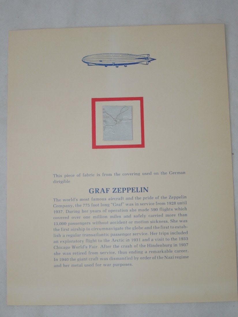 Lot 250: Graf Zeppelin Hull Outer Skin Fabric