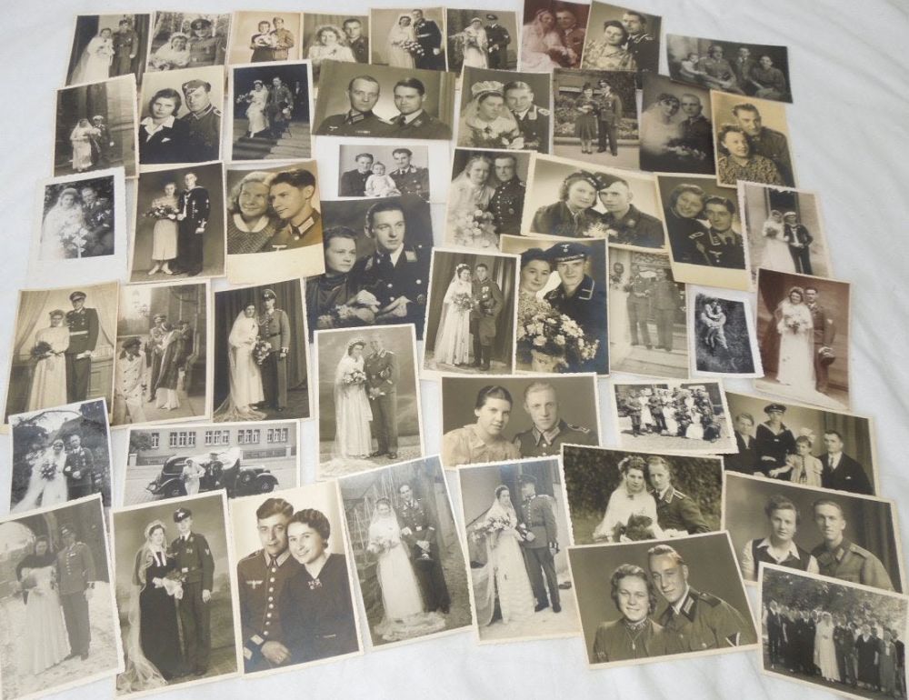 Lot 252: WWII German Army Luftwaffe Wehrmacht Wedding Photos Lot