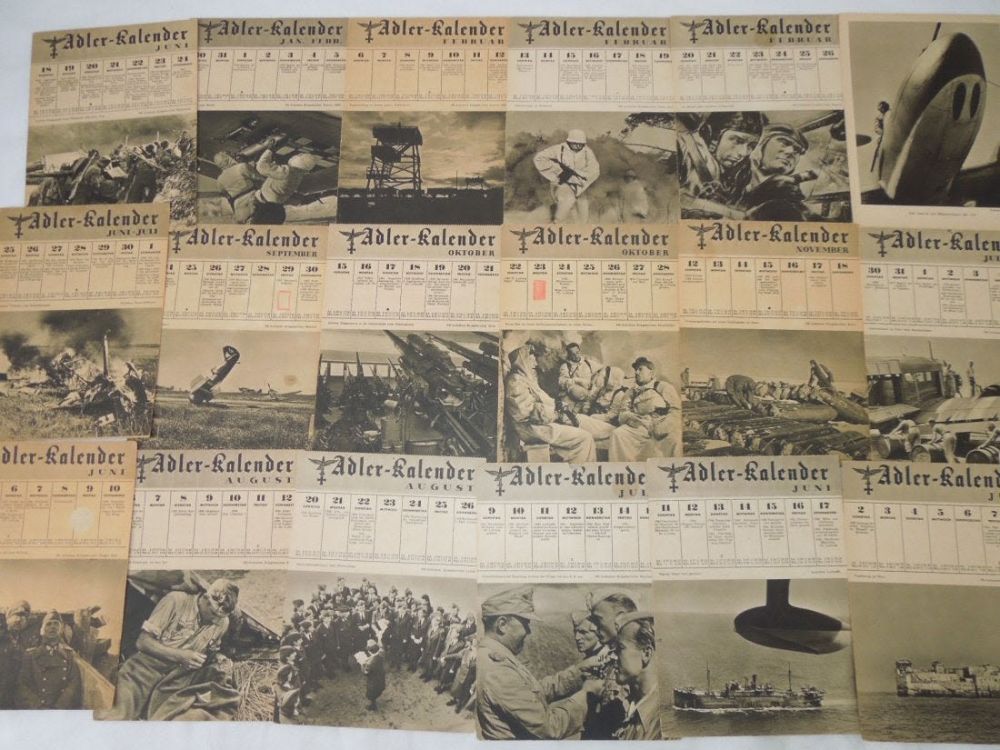 Lot 255: WWII German Wehrmacht Adler Kalendar 1944 Lot #1