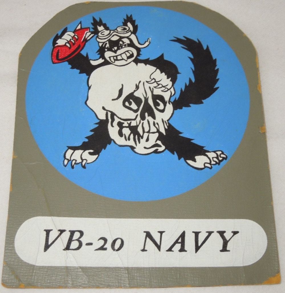 Lot 264: WII Era Navy VB-20 Patch Bomb Squadron 20