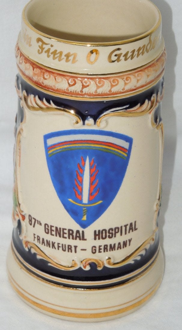 Lot 268A: 1960 US Army Europe Medical Officer Beer Stein Germany