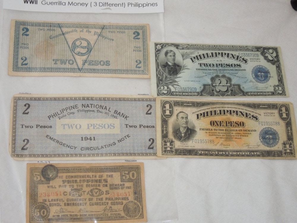 Lot 270A: WWII Philippines Victory Guerilla Money Currency Notes