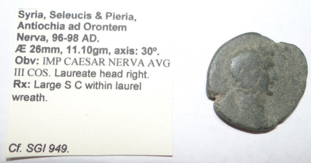 Lot 280: NERVA Caesar Syria S-C Ancient Roman Coin