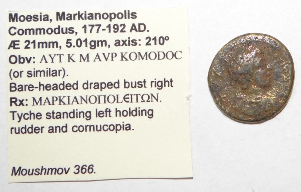 Lot 293: COMMODUS Markianopolis Tyche Ancient Roman Coin