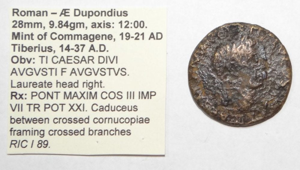 Lot 298: TIBERIUS Commagene PONT MAXIM COS III IMP Ancient Coin
