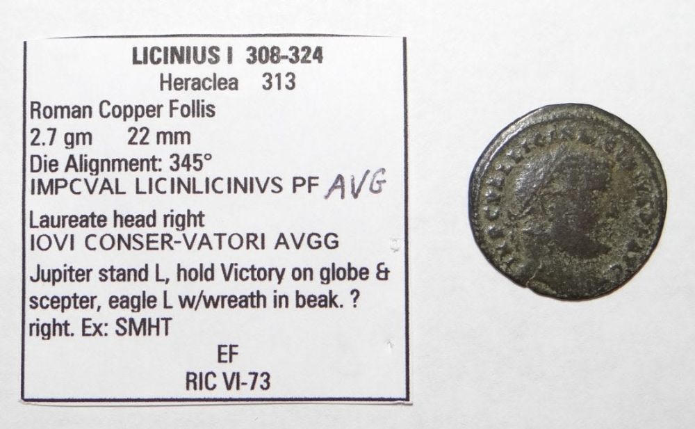 Lot 308: LICINIUS I Heraclea IOVI CONSER VATORI AVGG Roman Coin
