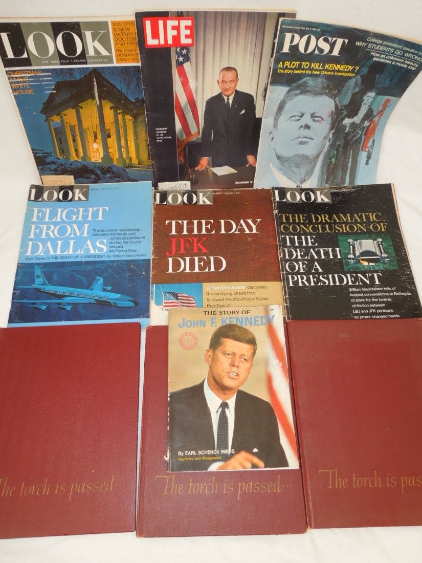 Lot 349: JFK John Kennedy Books Look Magazine Torch is Passed