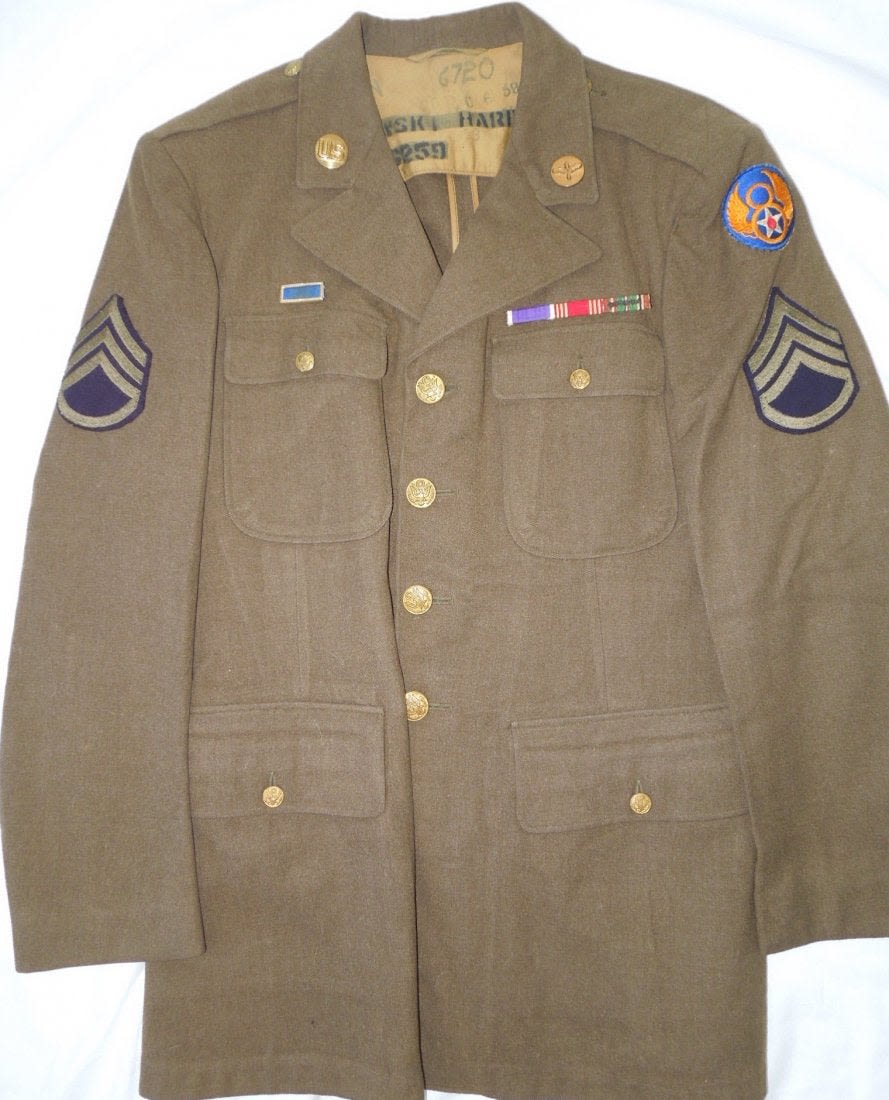 Lot 165: WWII 8th AAF Twice Named Purple Heart Uniform Jacket