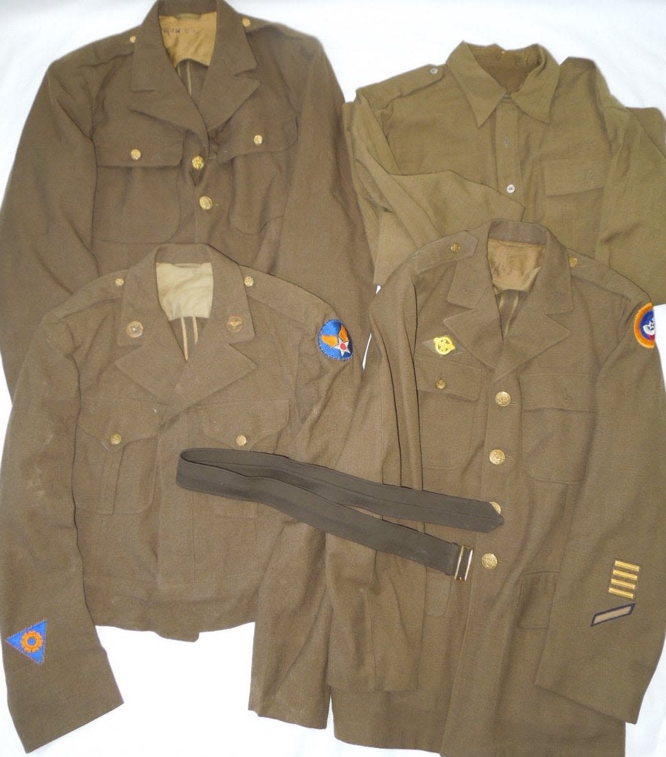 Lot 170: WWII US Army Enlisted Uniforms Shirts AAF Lot